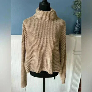 NWT Silent New York Chenille Boxy Oversized Sweater ~ Taupe ~ Medium